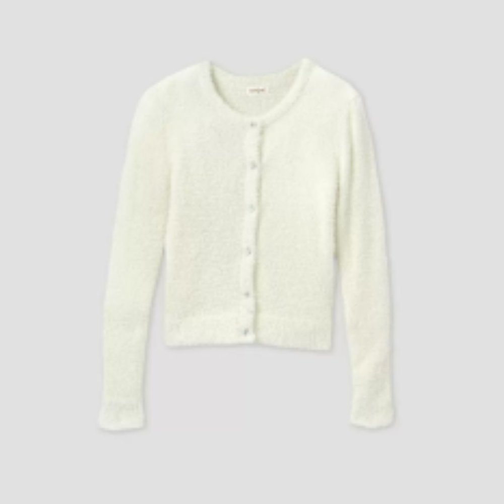 NEW! Cat & Jack Girls' Dressy Shimmer SOFT Button-Up Cardigan - Picture 1 of 4